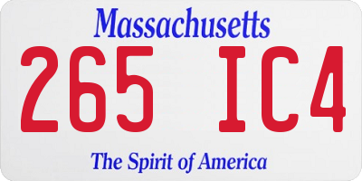MA license plate 265IC4