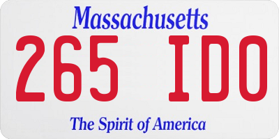 MA license plate 265ID0