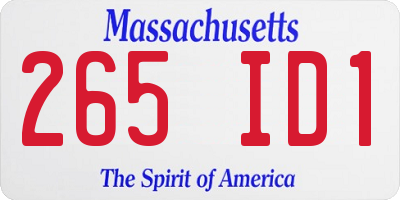 MA license plate 265ID1