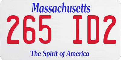 MA license plate 265ID2