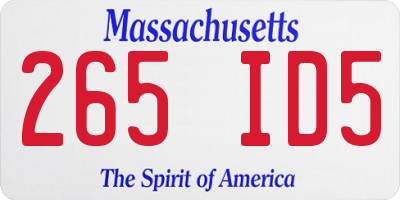 MA license plate 265ID5