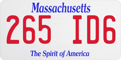 MA license plate 265ID6