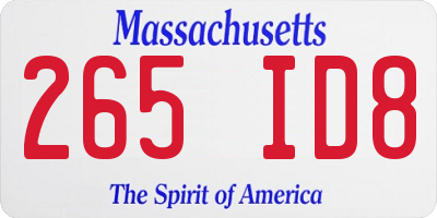 MA license plate 265ID8
