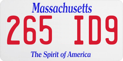 MA license plate 265ID9