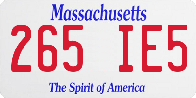 MA license plate 265IE5