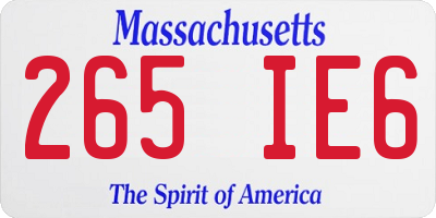 MA license plate 265IE6