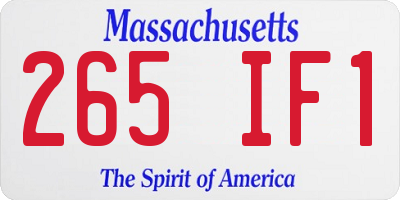 MA license plate 265IF1