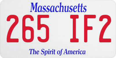 MA license plate 265IF2