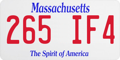 MA license plate 265IF4