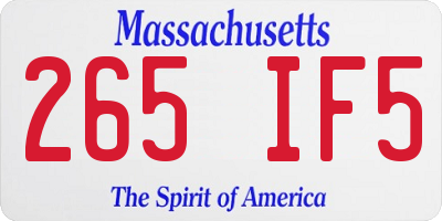 MA license plate 265IF5
