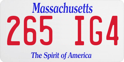 MA license plate 265IG4
