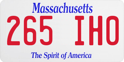 MA license plate 265IH0