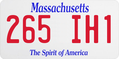 MA license plate 265IH1