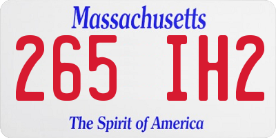 MA license plate 265IH2