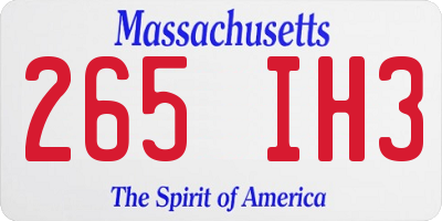 MA license plate 265IH3