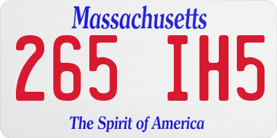 MA license plate 265IH5