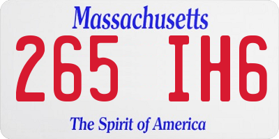 MA license plate 265IH6