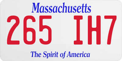 MA license plate 265IH7
