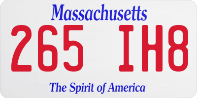 MA license plate 265IH8