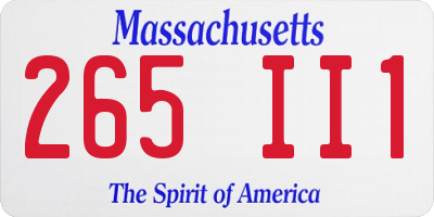 MA license plate 265II1
