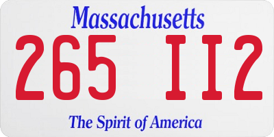 MA license plate 265II2