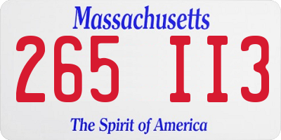 MA license plate 265II3