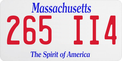 MA license plate 265II4