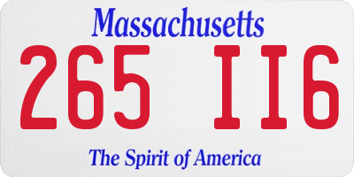 MA license plate 265II6