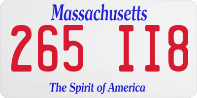 MA license plate 265II8