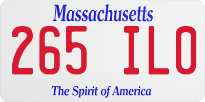 MA license plate 265IL0