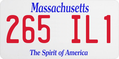 MA license plate 265IL1