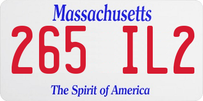 MA license plate 265IL2