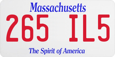 MA license plate 265IL5