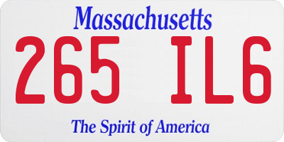 MA license plate 265IL6