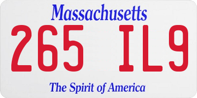 MA license plate 265IL9