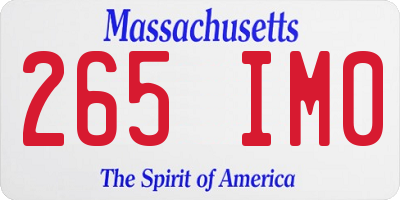 MA license plate 265IM0
