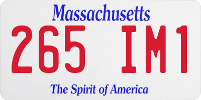 MA license plate 265IM1