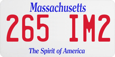 MA license plate 265IM2