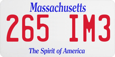 MA license plate 265IM3