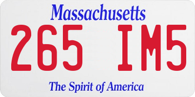 MA license plate 265IM5