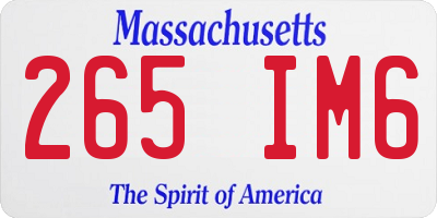 MA license plate 265IM6