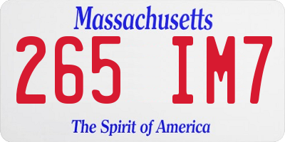 MA license plate 265IM7