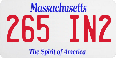 MA license plate 265IN2