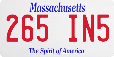 MA license plate 265IN5