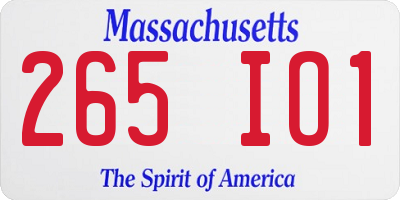 MA license plate 265IO1