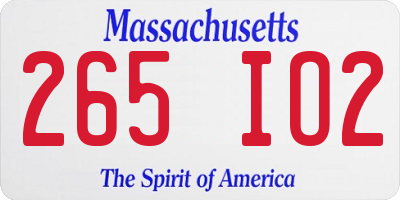 MA license plate 265IO2