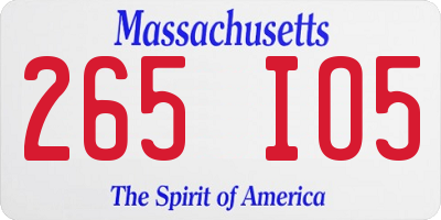 MA license plate 265IO5