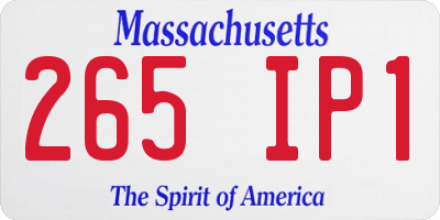 MA license plate 265IP1