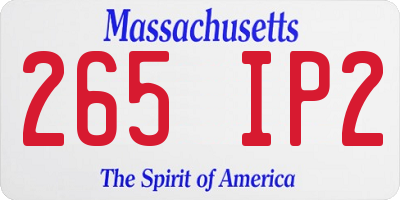 MA license plate 265IP2