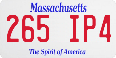 MA license plate 265IP4